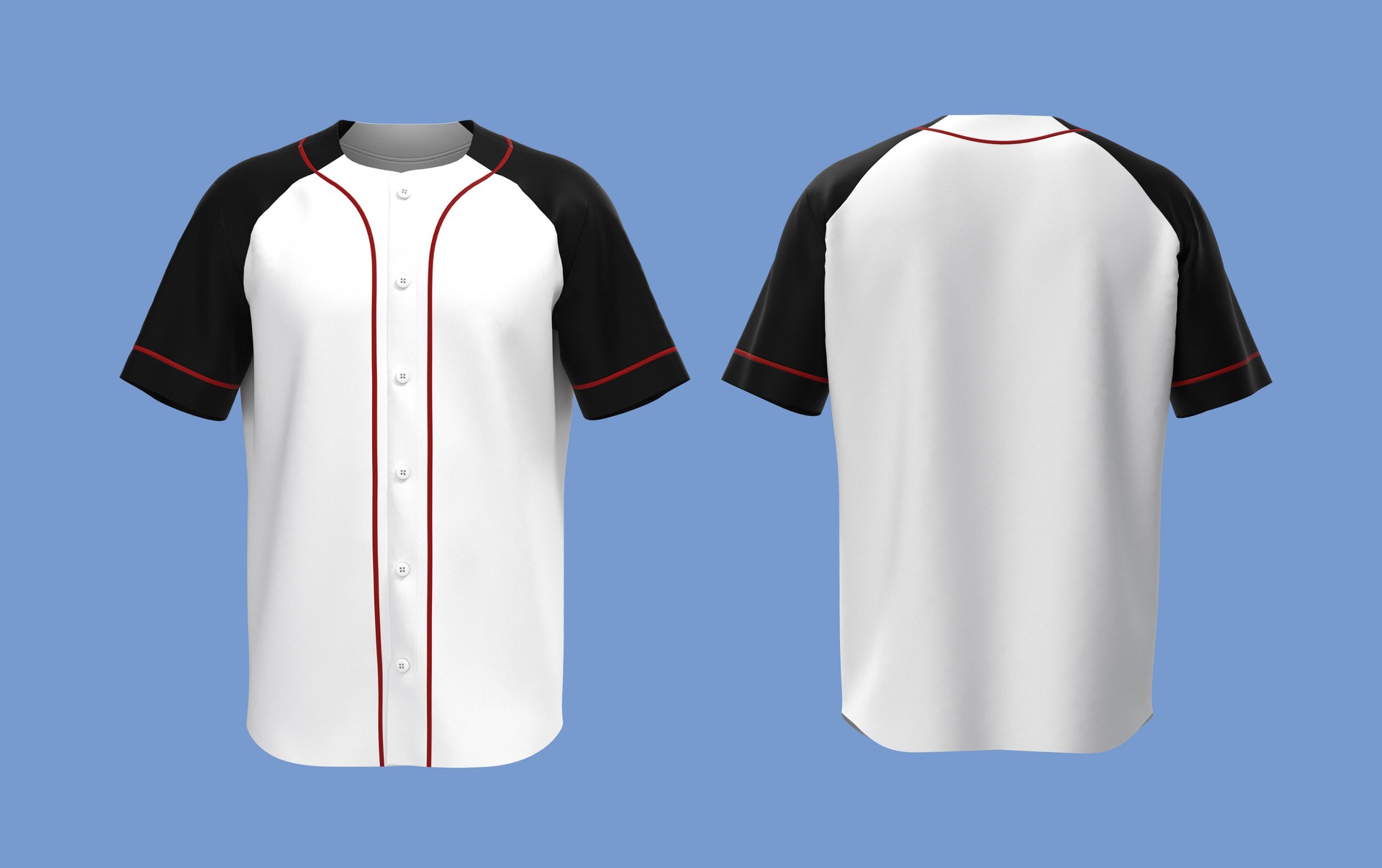 Baseball t-Shirt mockup in front, and back views